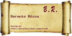 Berente Rózsa névjegykártya