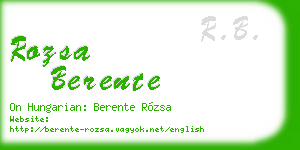 rozsa berente business card